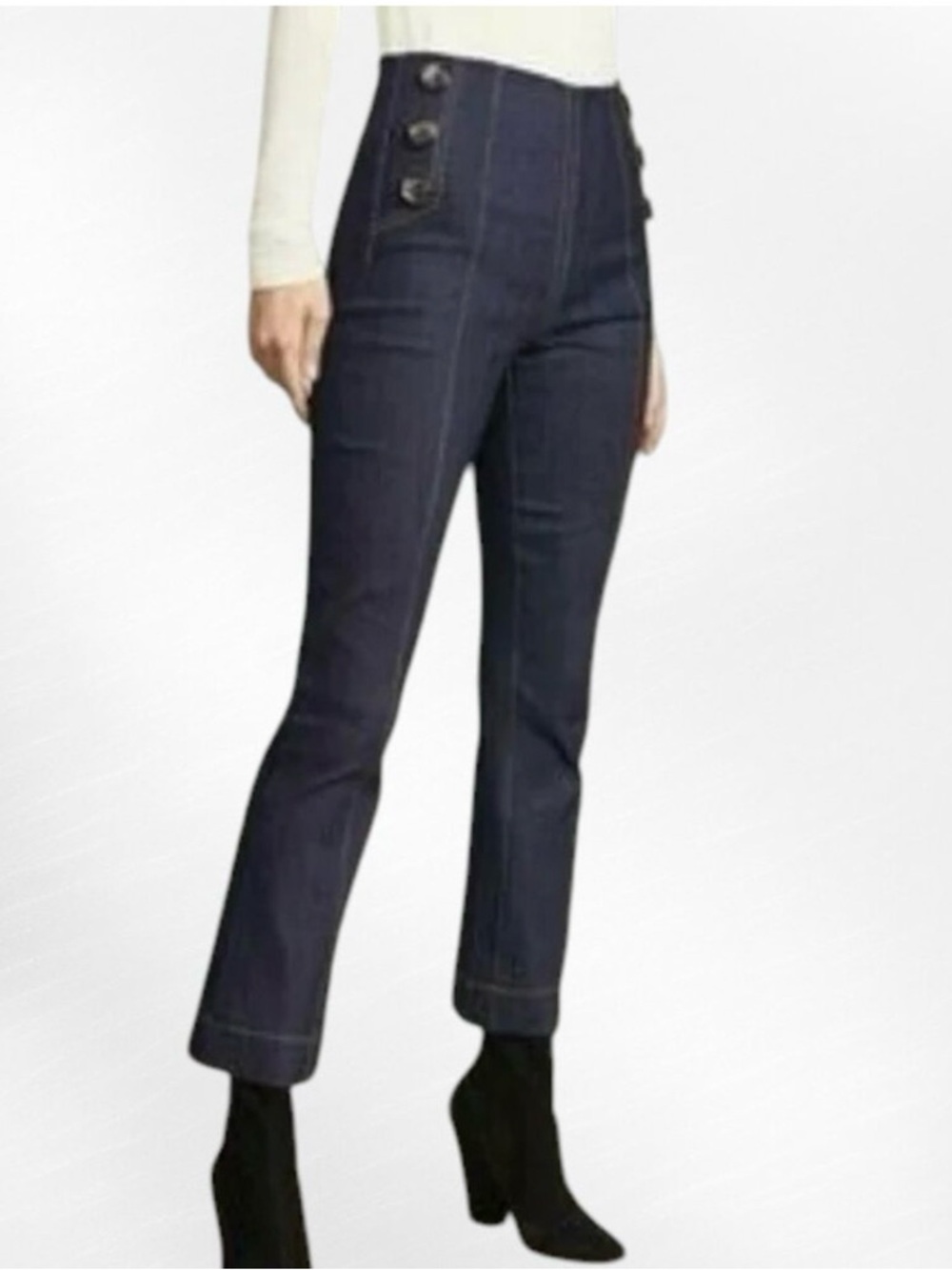 Cinq à Sept Tous Les Jours Chantal Dark Blue High Rise Cropped Jeans